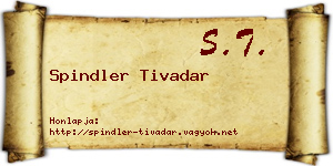 Spindler Tivadar névjegykártya